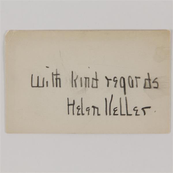 Appraisal: Helen Keller signature on note card x