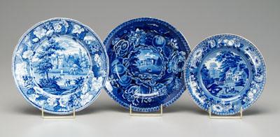 Appraisal: Historic Staffordshire china blue transferware plate with cottage scene marked