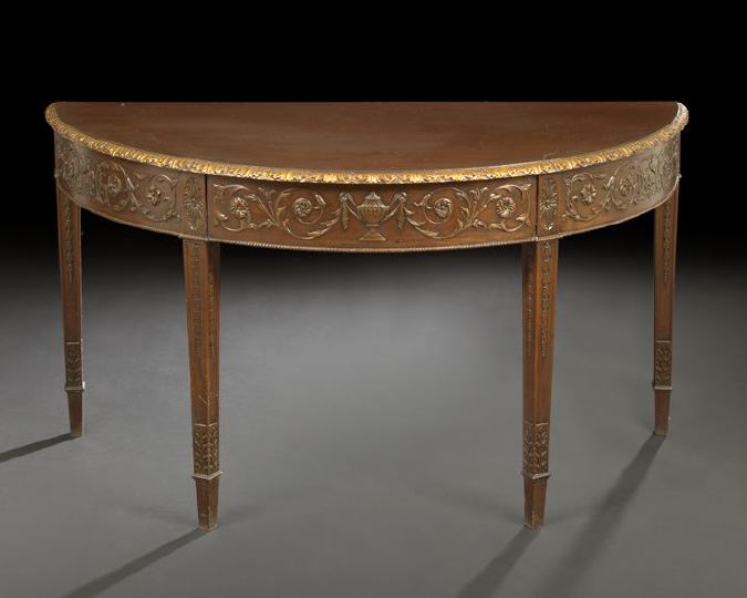 Appraisal: Pair of George III-Style Mahogany Side Tables early th century