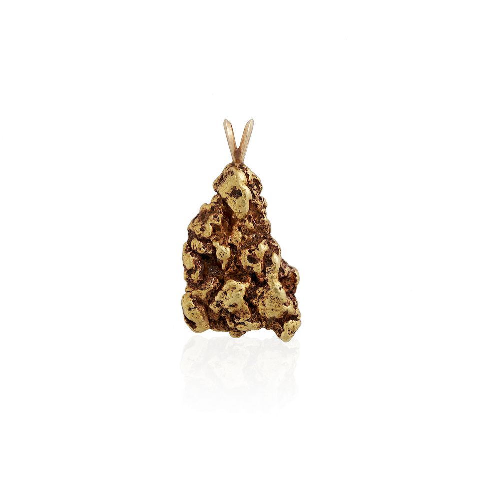 Appraisal: Gold Nugget Pendant Natural gold nugget pendant with k bale