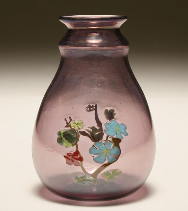 Appraisal: Artisti Barovier Floreale vase Delicate amethsyt body applied with polychrome