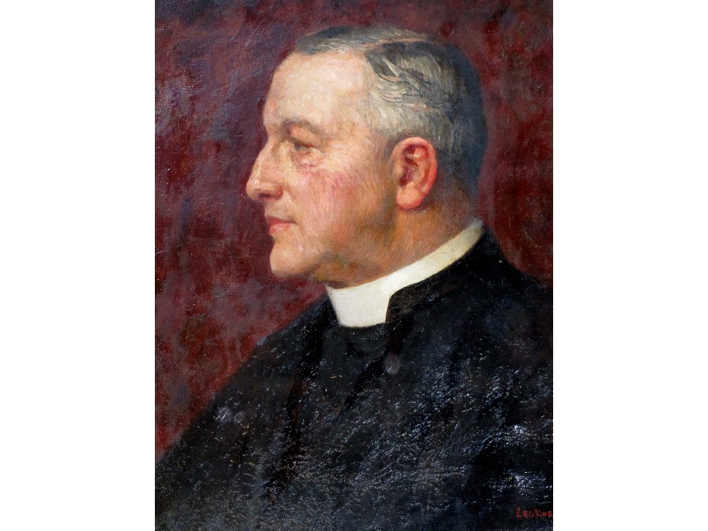 Appraisal: SIGNED LEO WHELAN - FATHER JOHN FLANAGAN Oil on canvas