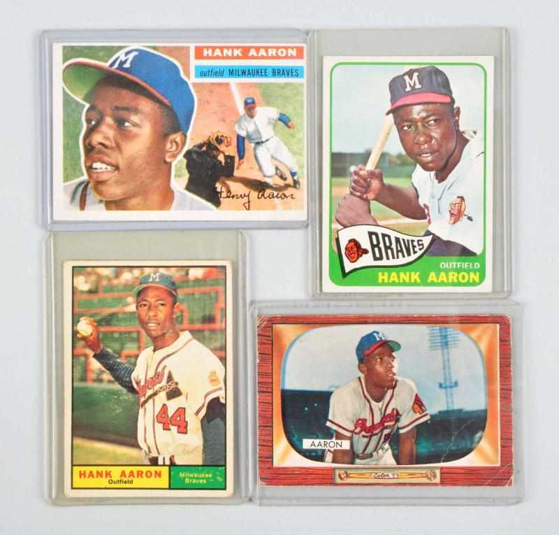 Appraisal: Lot of Hank Aaron Baseball Cards Description Includes Topps with