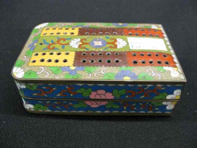 Appraisal: Chinese Cloisonne Cribbage Board unusual folding model fine quality circa