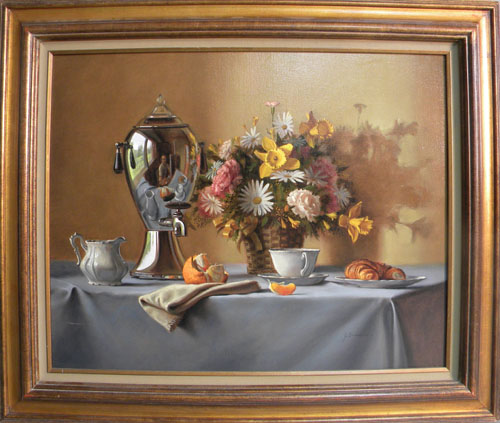 Appraisal: John Bannon American b oil on canvas titled Still Life