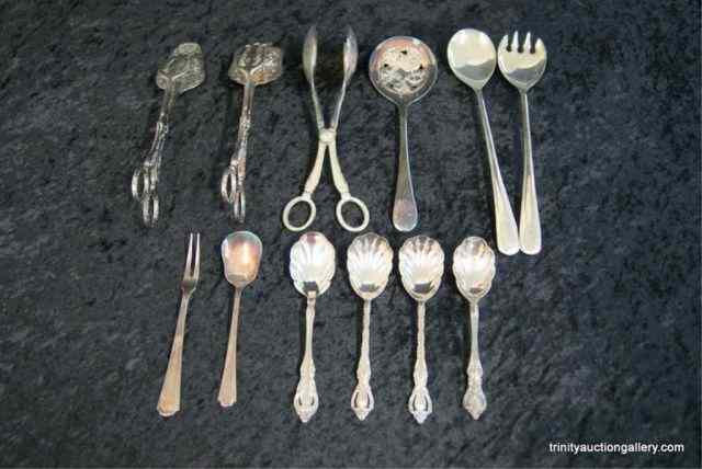 Appraisal: Misc Silverplate Serving UtensilsAll appear to be silverplate on copper