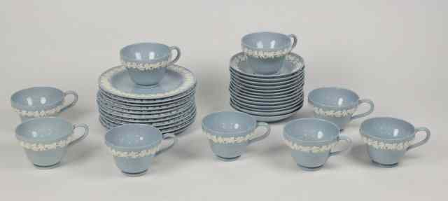 Appraisal: A Wedgwood 'Queens Ware' part tea service decorated with borders