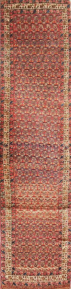 Appraisal: Antique Persian Hand Knotted Oriental Carpet Runner Antique Persian Hand