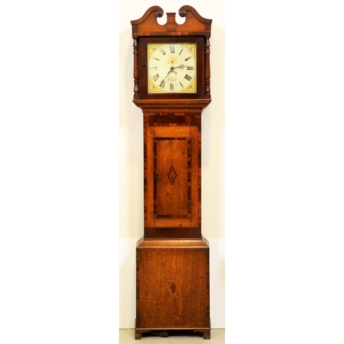 Appraisal: A Victorian mahogany fruitwood and inlaid thirty hour longcase clock