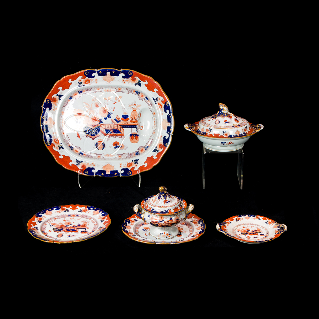 Appraisal: LOT OF ASHWORTH IRONSTONE DINNER SERVICE IN THE CHUSAN IMARI