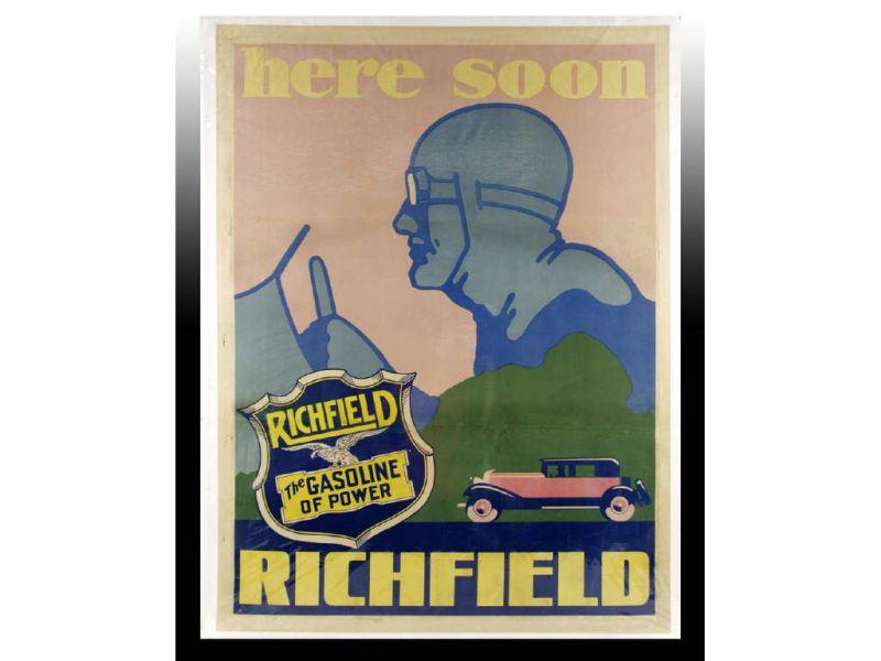 Appraisal: Large Richfield Gas Here Soon Poster Description '' x ''