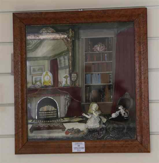 Appraisal: A pair of Victorian collage pictures one decorated with a