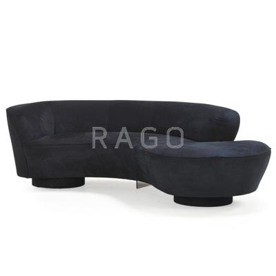 Appraisal: VLADIMIR KAGAN b DIRECTIONAL Cloud sofa USA s Microfiber acrylic