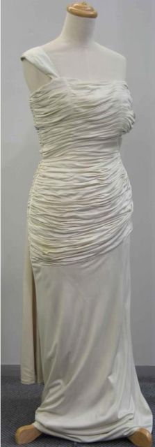 Appraisal: Evening dress in cream jersey with rushed bodice and single