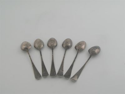 Appraisal: A set of six George III picture-back teaspoons initialled and