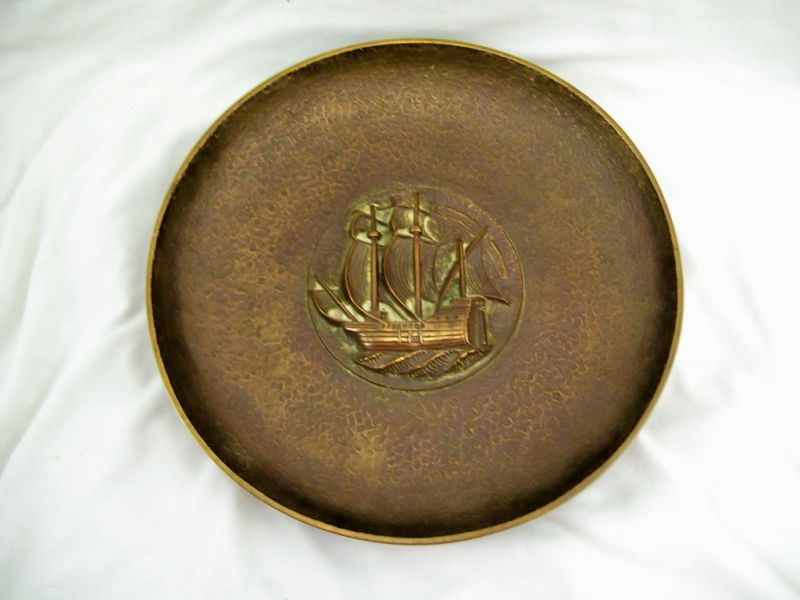 Appraisal: Danish Bronze Bowl Solid bronze bowl with raised center design