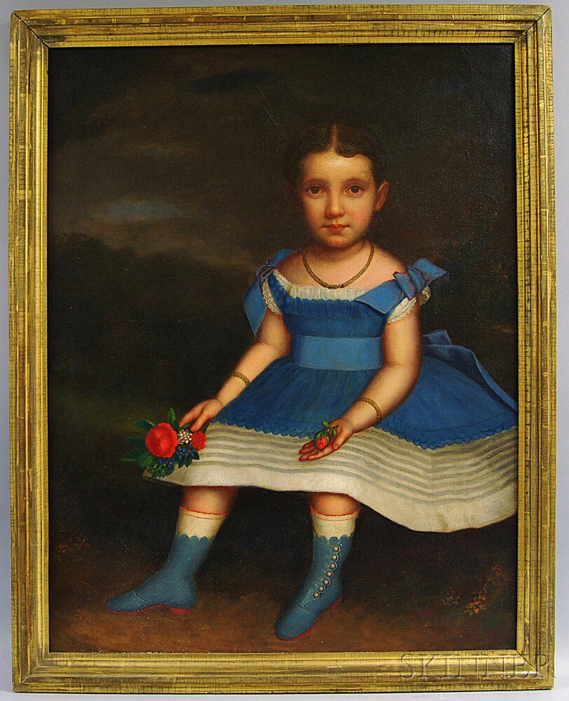 Appraisal: J Platt American th Century Girl in a Blue Dress