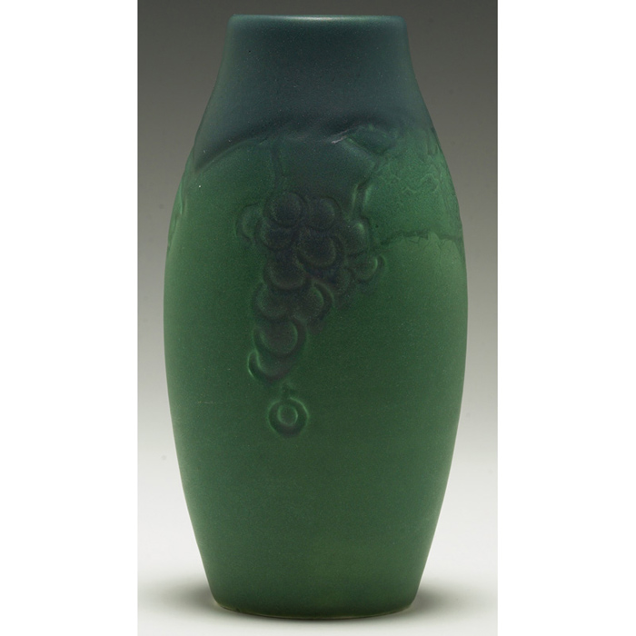 Appraisal: Rookwood vase incised grapevine design covered in a blue and