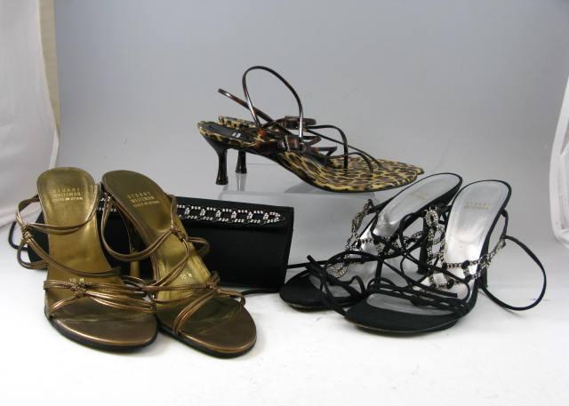 Appraisal: Three Prs of Stuart Weitzman Evening Sandals one pair with