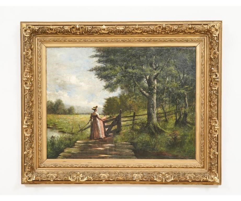 Appraisal: Emil H Meyer th c French large oil on canvas