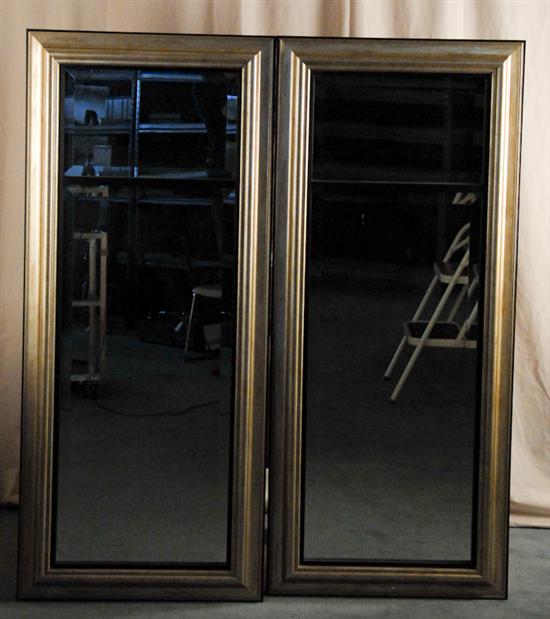 Appraisal: Pair Gilt Wall Mirrors Beveled glass gilt and gesso frame