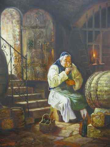 Appraisal: Klaus Strubel Oil ''The Wine Taster'' on board image area