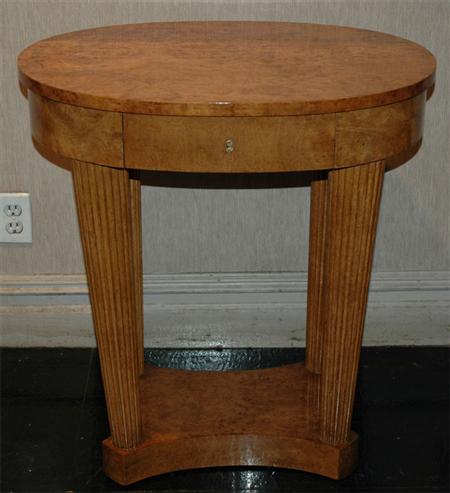 Appraisal: Biedermeier Burl-Wood Side Table Estimate nbsp nbsp nbsp - nbsp