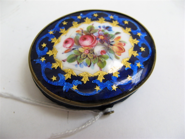 Appraisal: FRENCH CLOISONNE ENAMELED PICTURE FRAME the oval hinged cover with