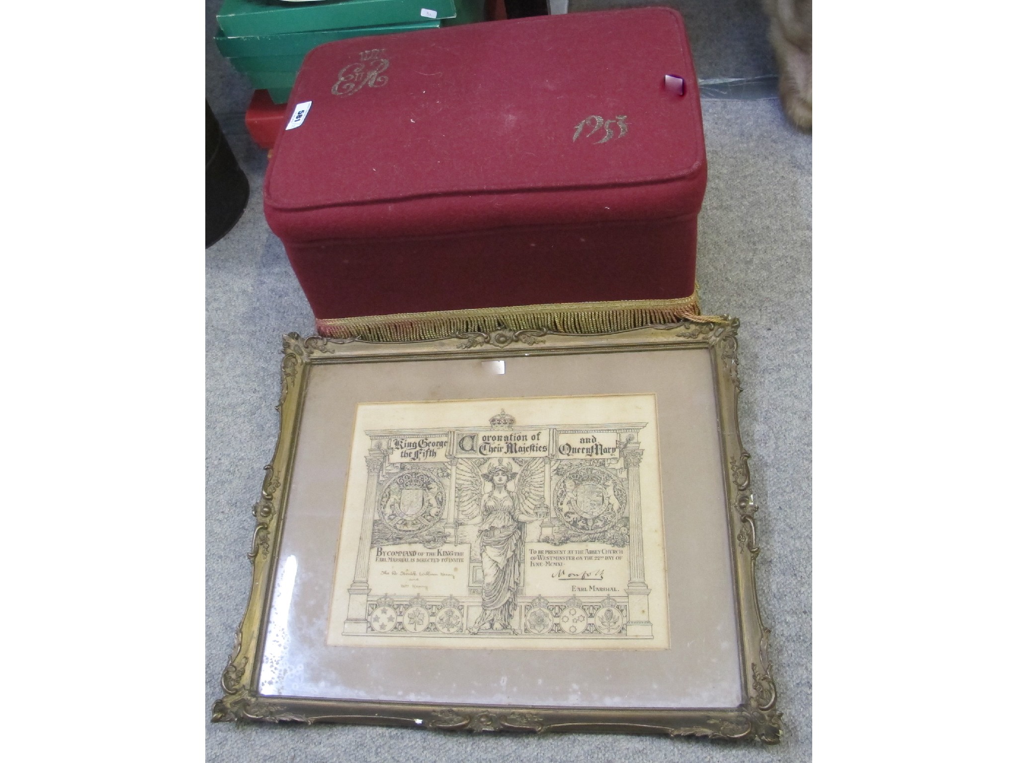 Appraisal: Framed invitation to the Coronation of King George V and