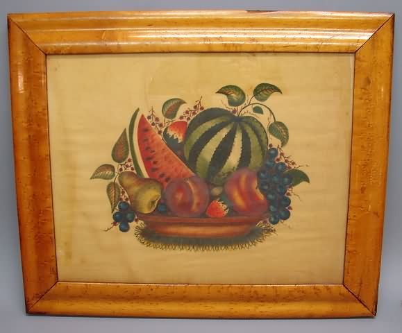 Appraisal: Bowl of watermelon grapes and other fruit signed W Rank