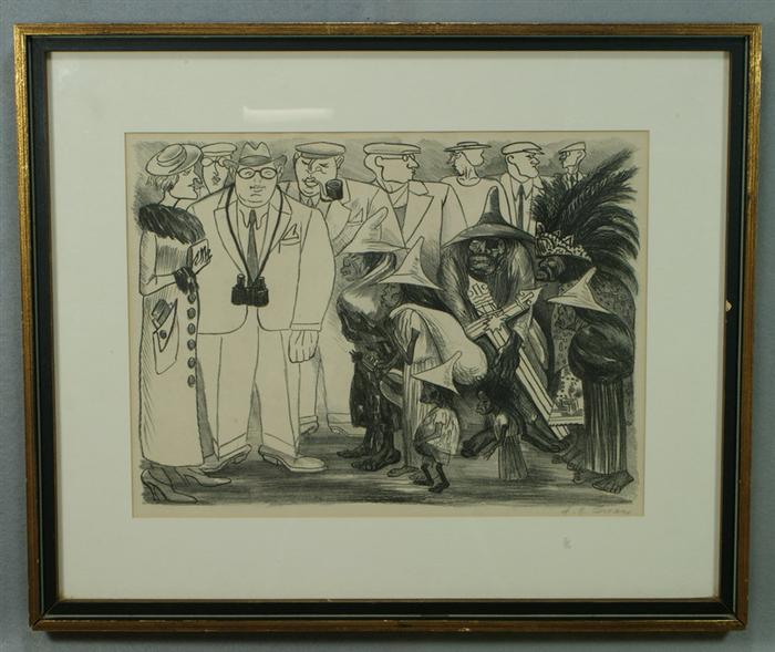 Appraisal: Jose Clemente Orozco Mexican - Tourists lithograph signed in pencil