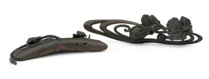 Appraisal: Two Japanese 'lost wax' cast bronze table items both by