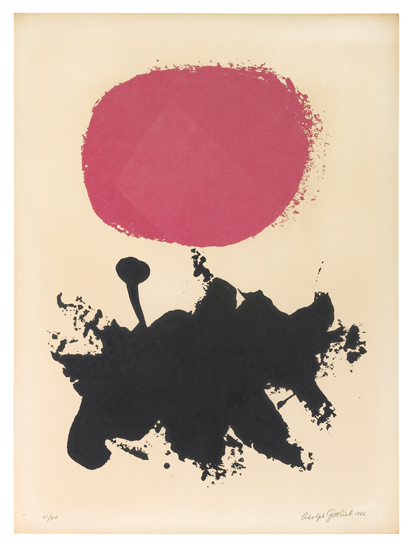 Appraisal: ADOLPH GOTTLIEB Magenta Disk Color lithograph x mm x inches