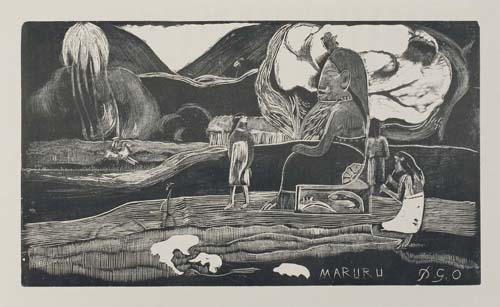 Appraisal: PAUL GAUGUIN Maruru Woodcut on smooth cream wove paper -