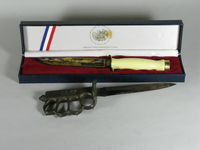 Appraisal: Two Military Knives the first a US L FC trench