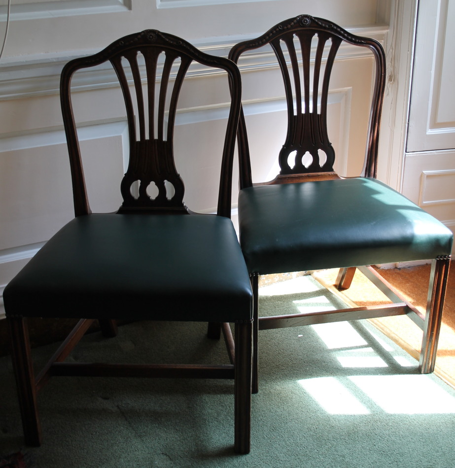 Appraisal: A pair of George III mahogany side chairs each with