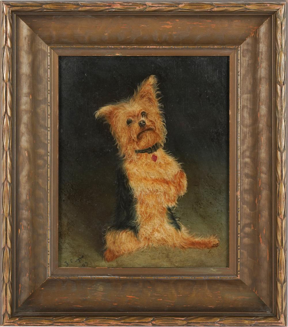 Appraisal: PORTRAIT OF A DOGoil on canvas signed lower left x