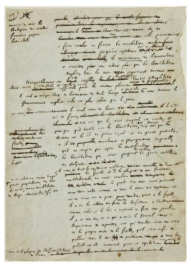 Appraisal: DESMOULINS Camille - Autograph draft from the journal Le Vieux