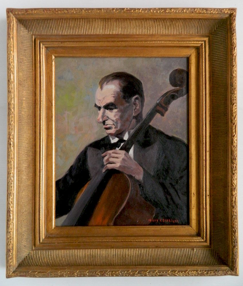 Appraisal: Harry Bressler oil Harry S Bressler American - - Cellist-