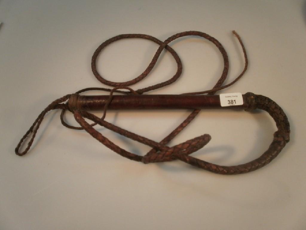 Appraisal: Three platted Gaucho reins two plated platted rawhide one plated