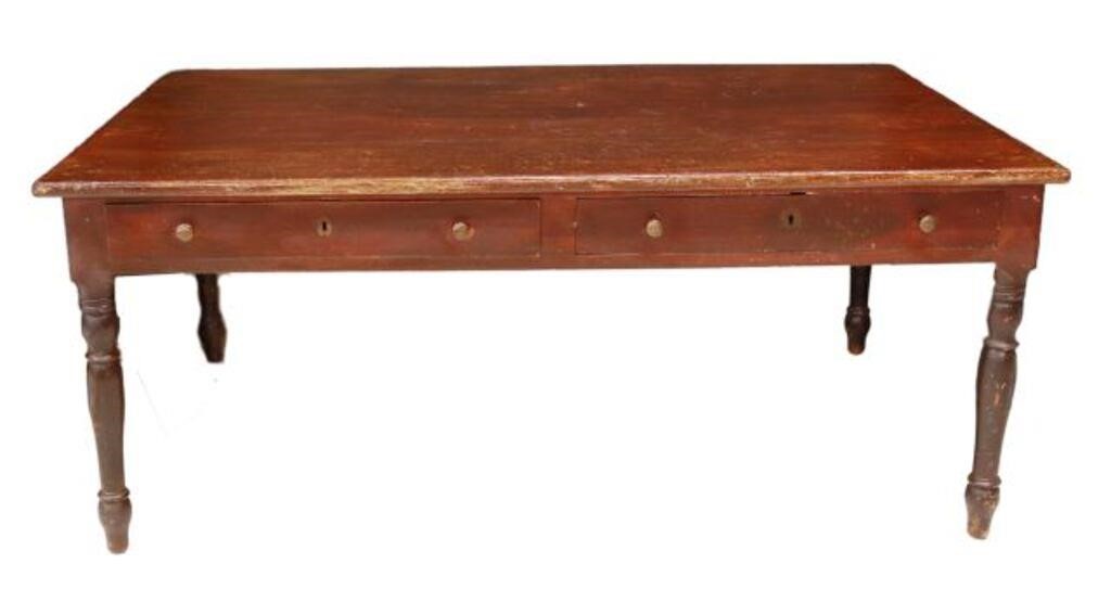 Appraisal: Rustic Tuscan farmhouse work table th c rectangular top with