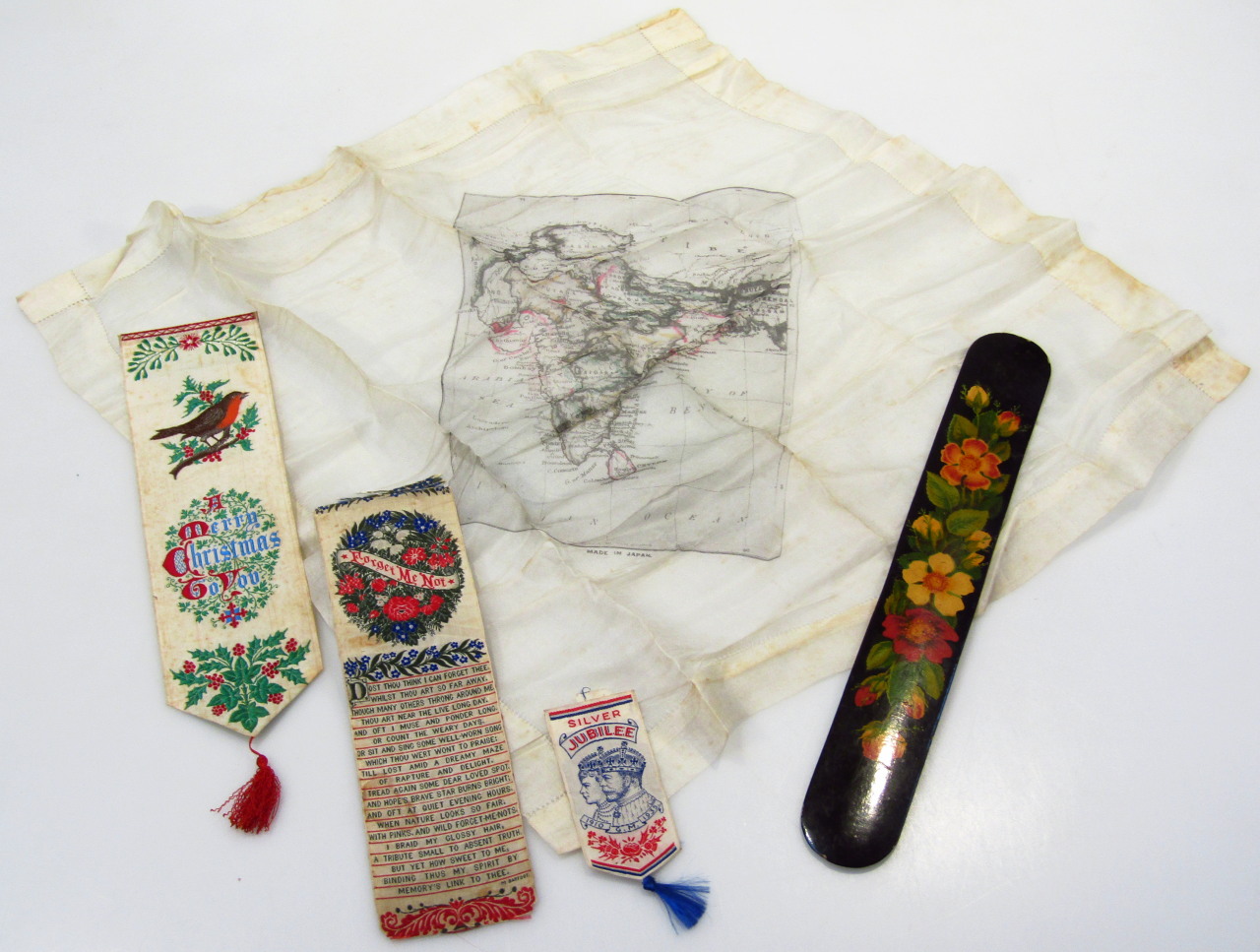 Appraisal: An early thC silk handkerchief printed with Japan cm wide