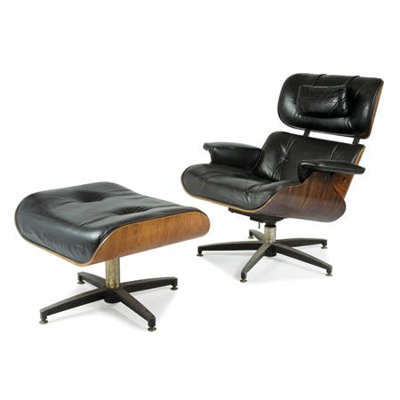 Appraisal: Style of Charles and Ray Eames Lounge Chair and Ottoman