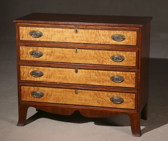 Appraisal: Federal Cherry and Bird's Eye Maple Chest of Drawers New