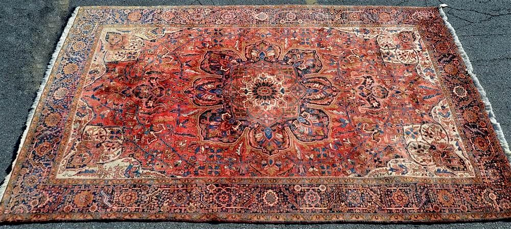 Appraisal: Vintage Persian Multi-color floral Room Size Rug Vintage Persian Red