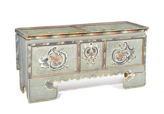 Appraisal: A PAINTED CHEST Appenzell in manner of Conrad Starck Painted