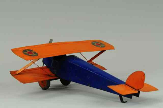 Appraisal: COR-COR BI-WING AIRPLANE C pressed steel example done in blue