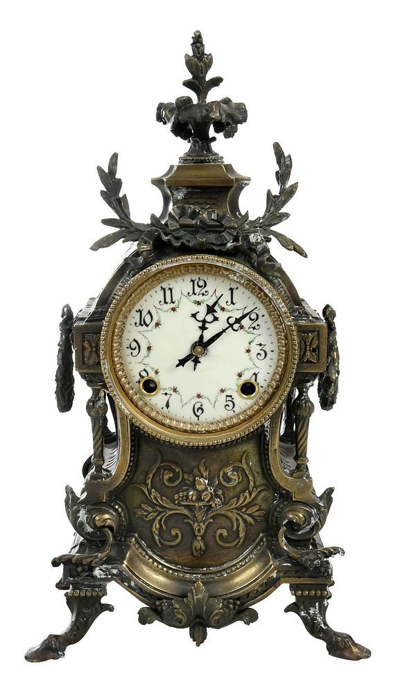 Appraisal: French Gilt Bronze Mantel Clock th early th century -