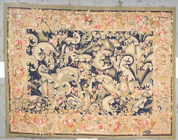 Appraisal: A European tapestry with silk highlights size approximately ft in