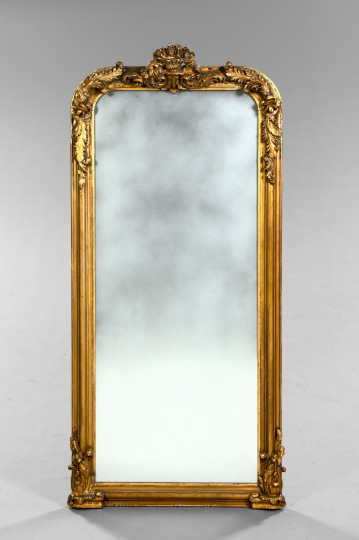 Appraisal: Napoleon III Carved Giltwood and Plaster Pier Mirror third quarter